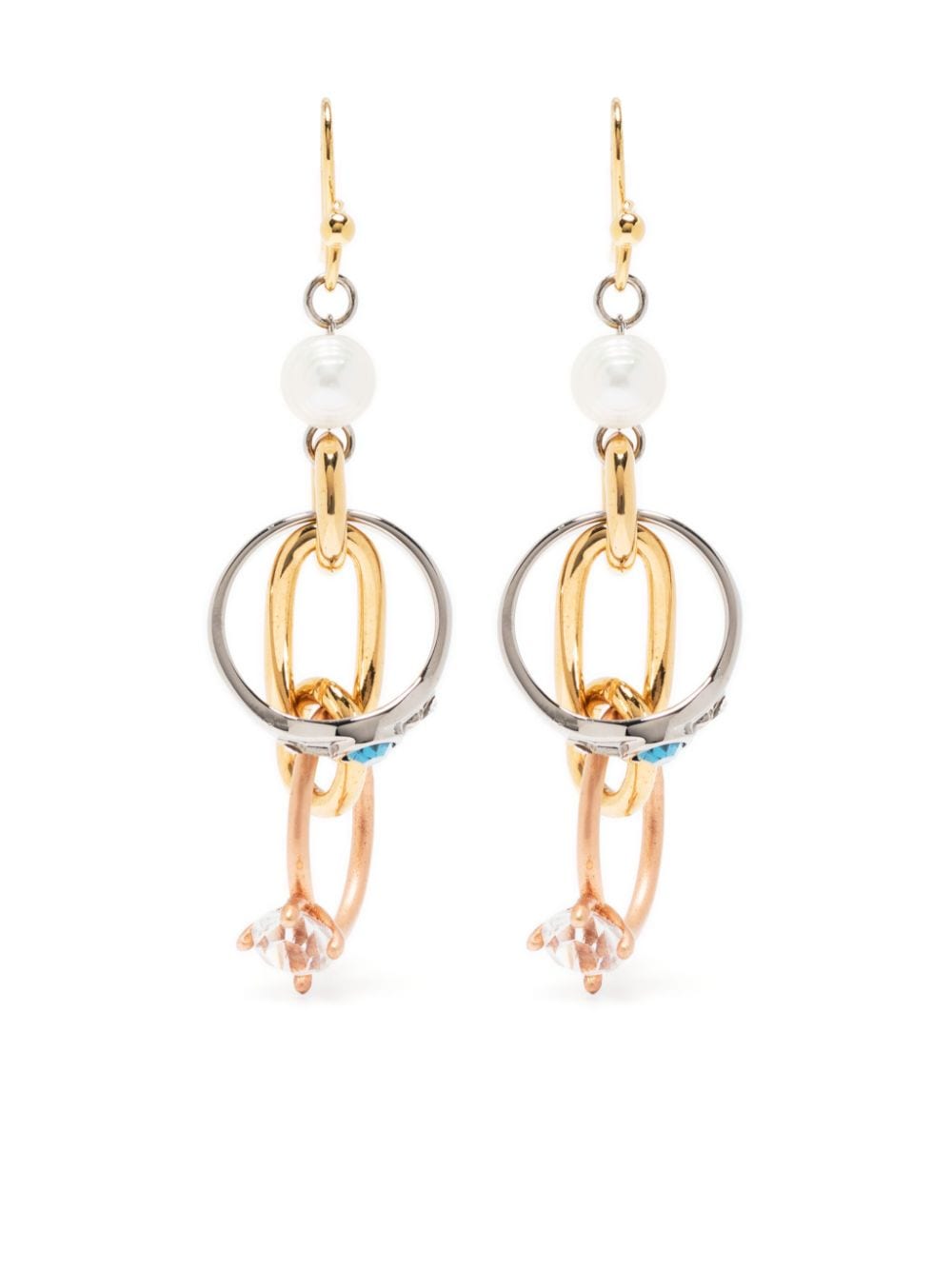 Marni embellished-ring pearl earrings - Gold von Marni