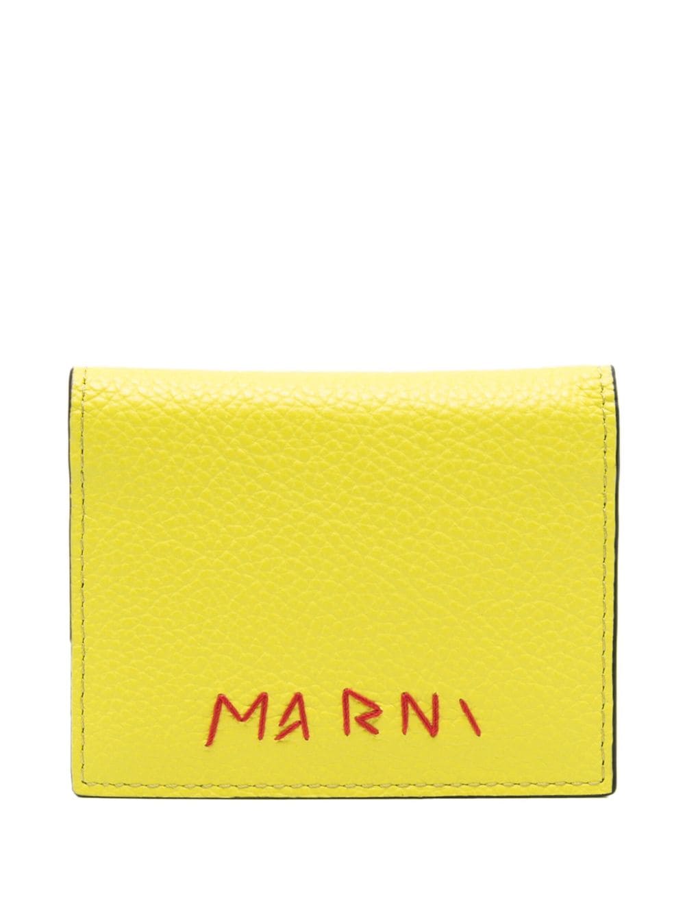 Marni embroidered-logo leather wallet - Yellow von Marni