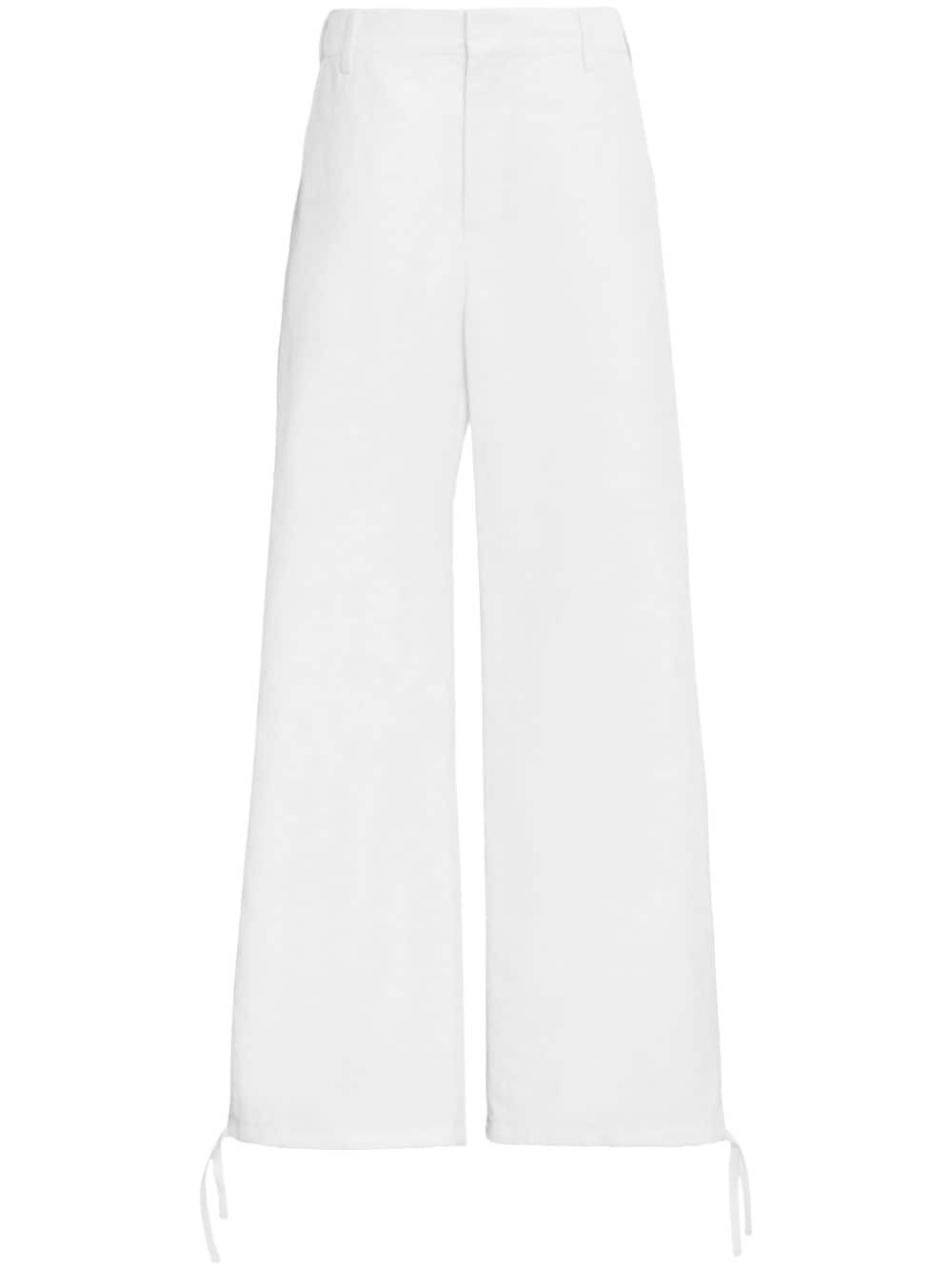 Marni embroidered-logo straight-leg trousers - Pink von Marni