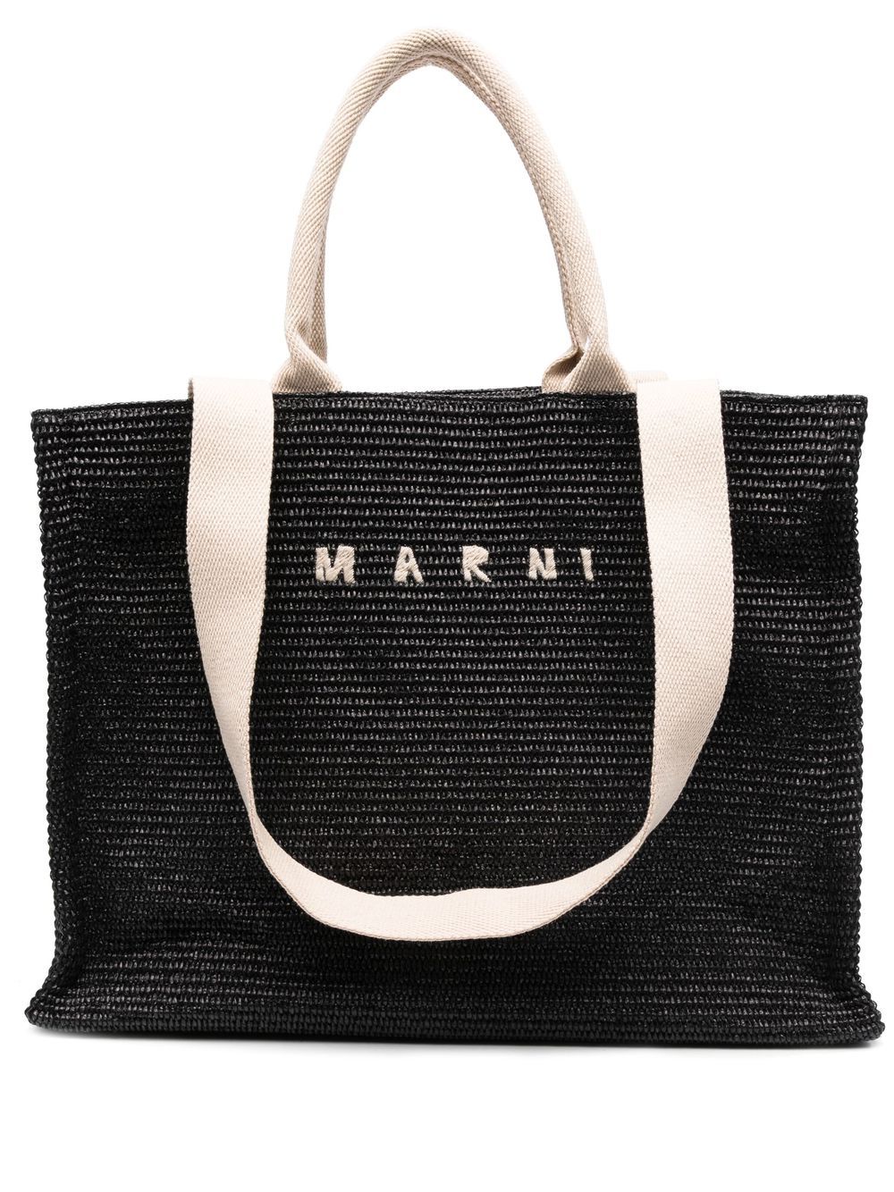 Marni embroidered-logo tote bag - Black von Marni