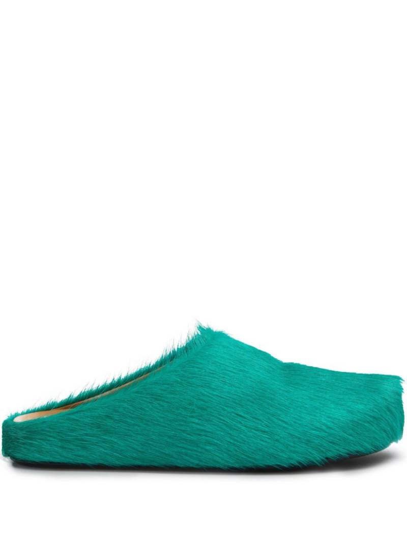 Marni faux fur clogs - Green von Marni