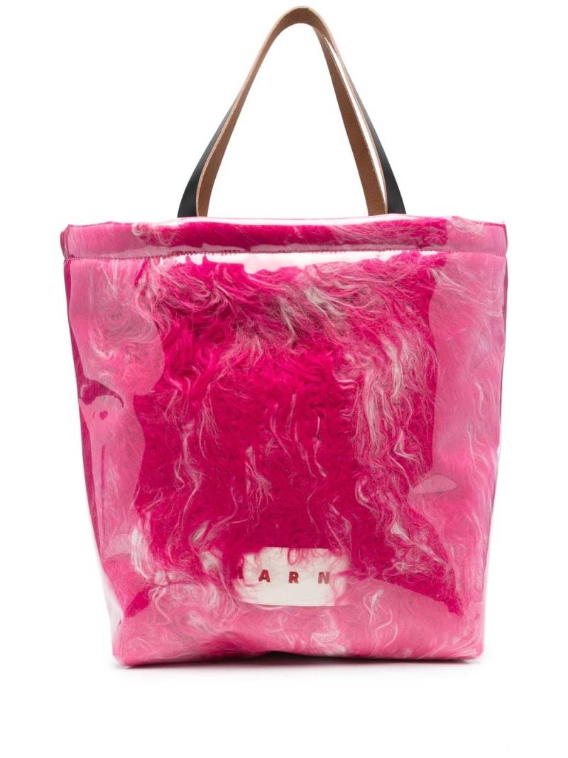 Marni faux-fur coated tote bag - Pink von Marni