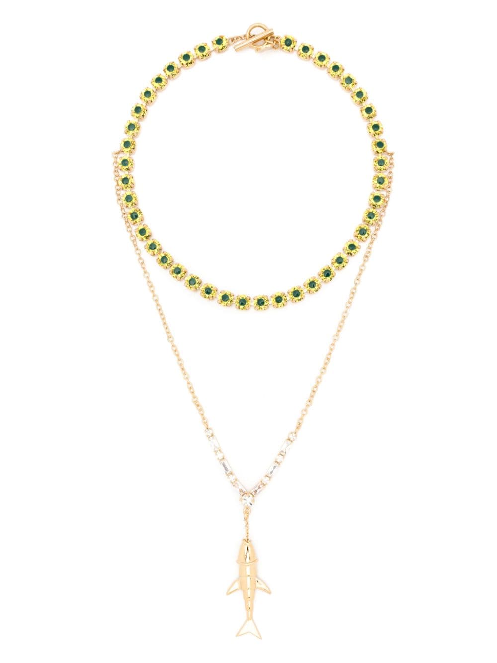 Marni fish-charm layered necklace - Gold von Marni