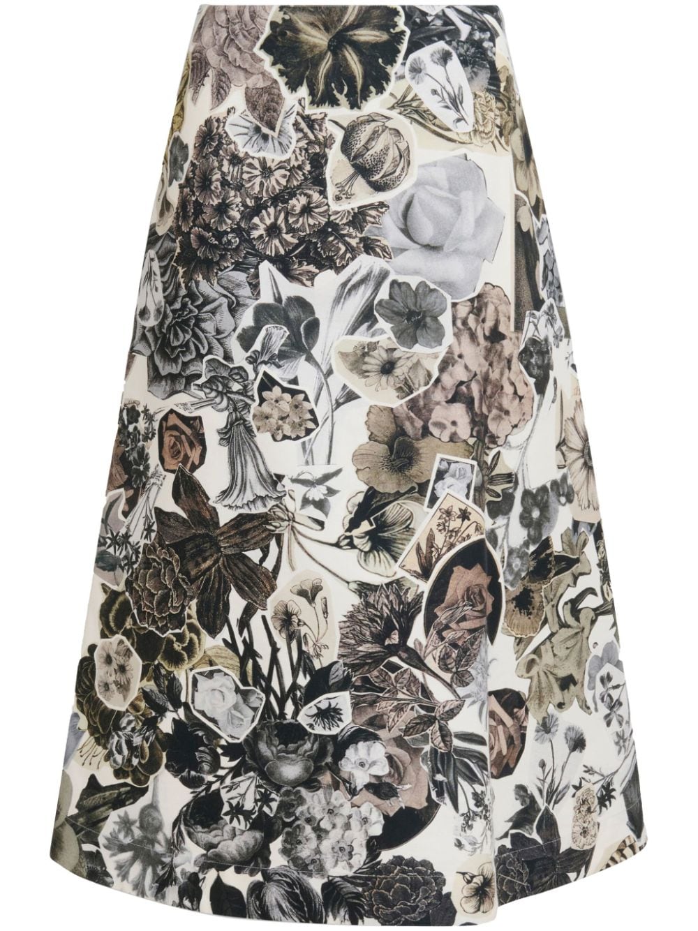 Marni floral-print A-line skirt - Neutrals von Marni