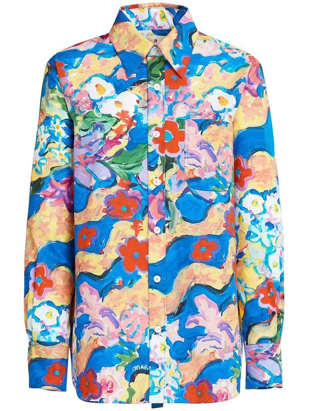 Marni floral-print button-up shirt - Blue von Marni