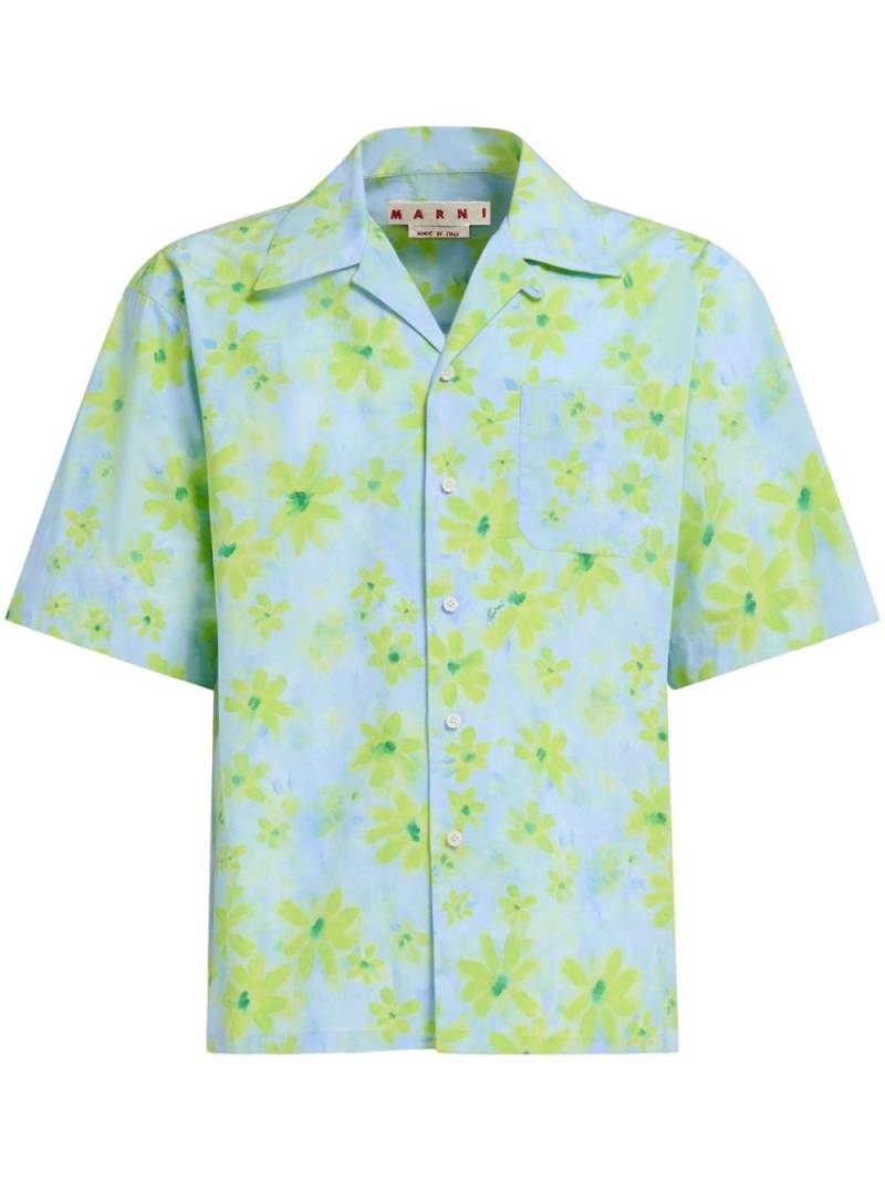 Marni floral-print cotton shirt - Blue von Marni