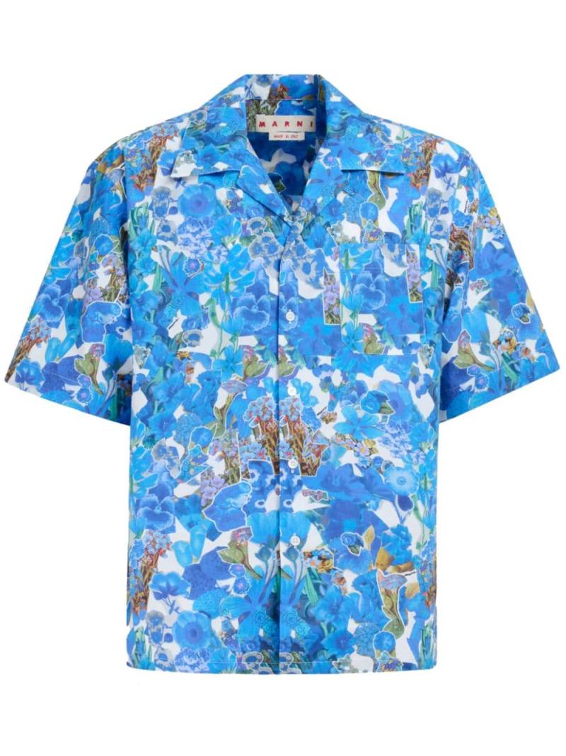Marni floral-print cotton shirt - Blue von Marni