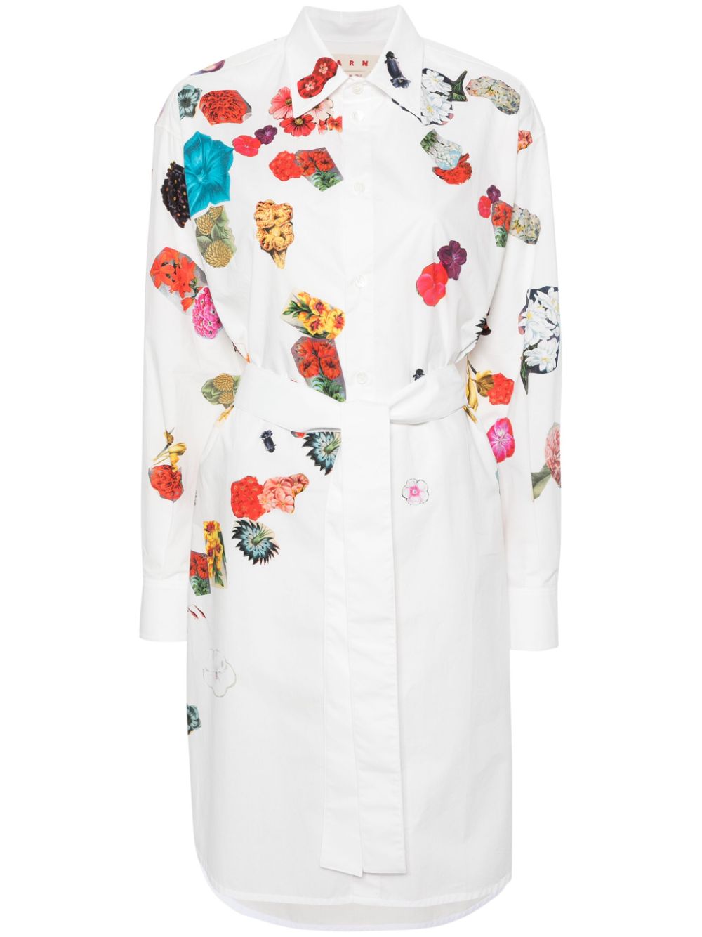 Marni floral-print cotton shirtdress - White von Marni