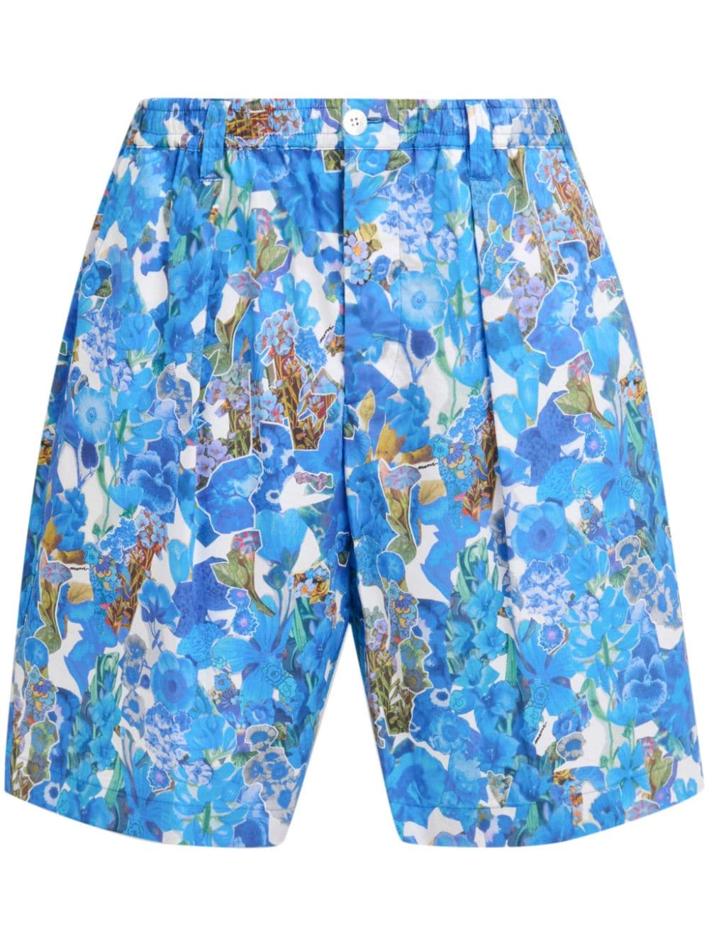 Marni floral-print cotton shorts - Blue von Marni