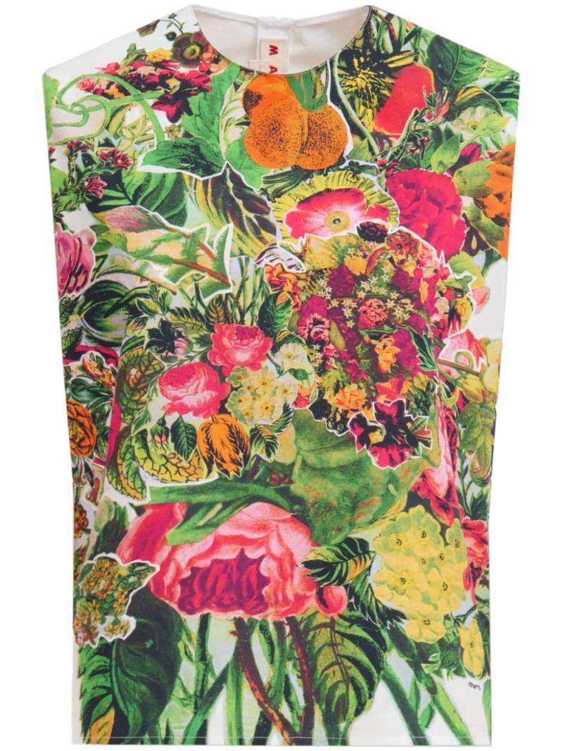 Marni floral-print cotton vest - Green von Marni