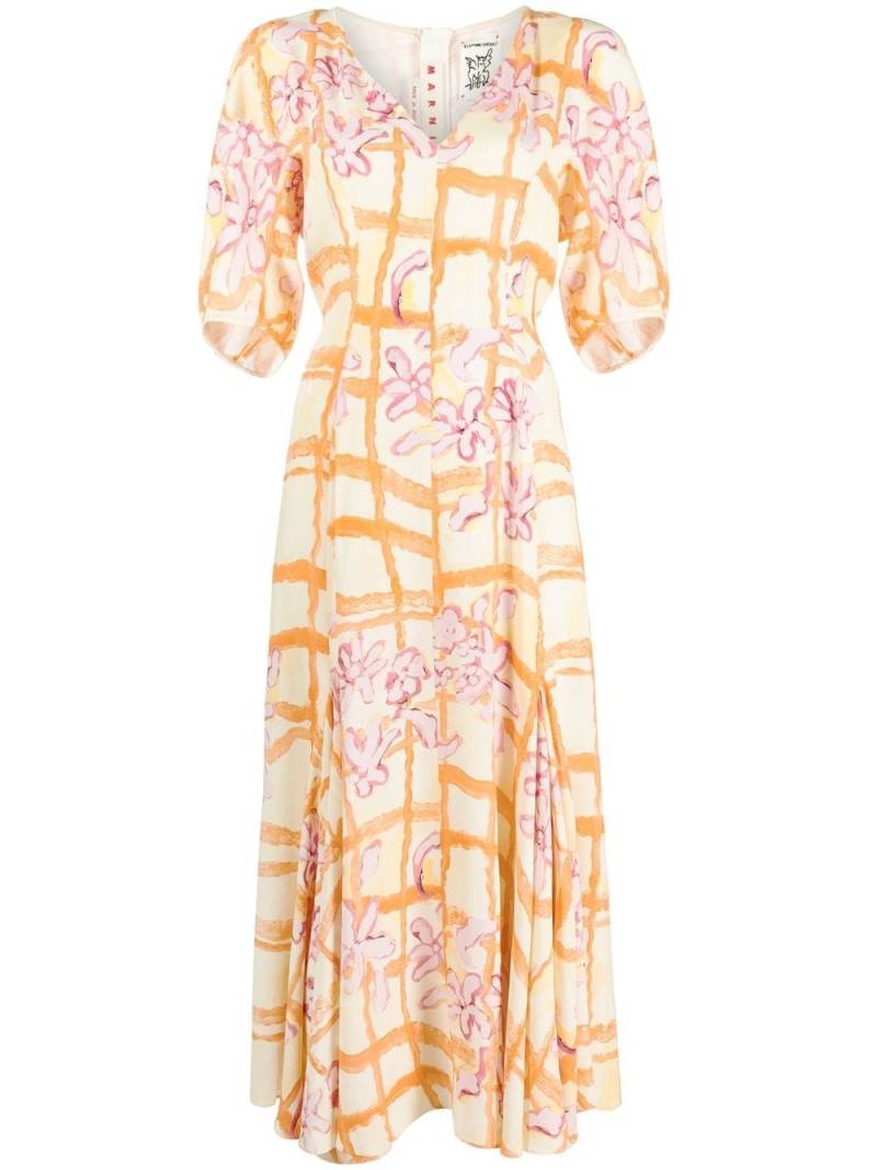 Marni graphic-print dress - Yellow von Marni