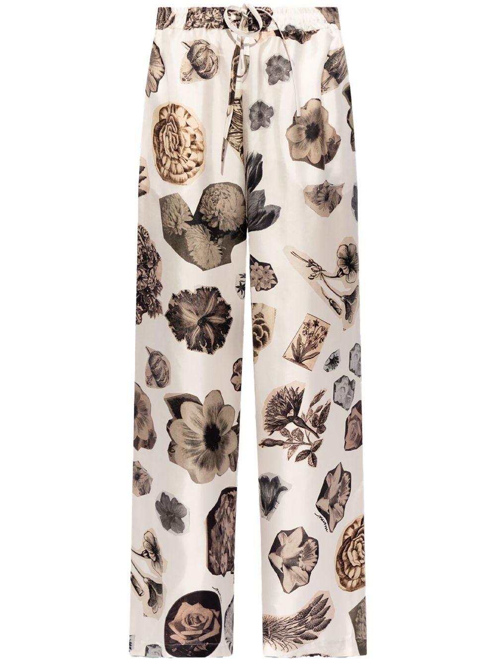 Marni floral-print straight-trousers - White von Marni