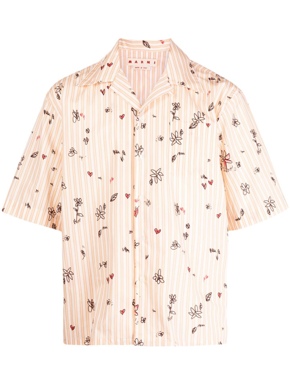 Marni floral-print cotton shirt - Orange von Marni