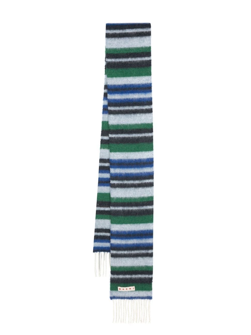 Marni fringed colour-block scarf - Blue von Marni