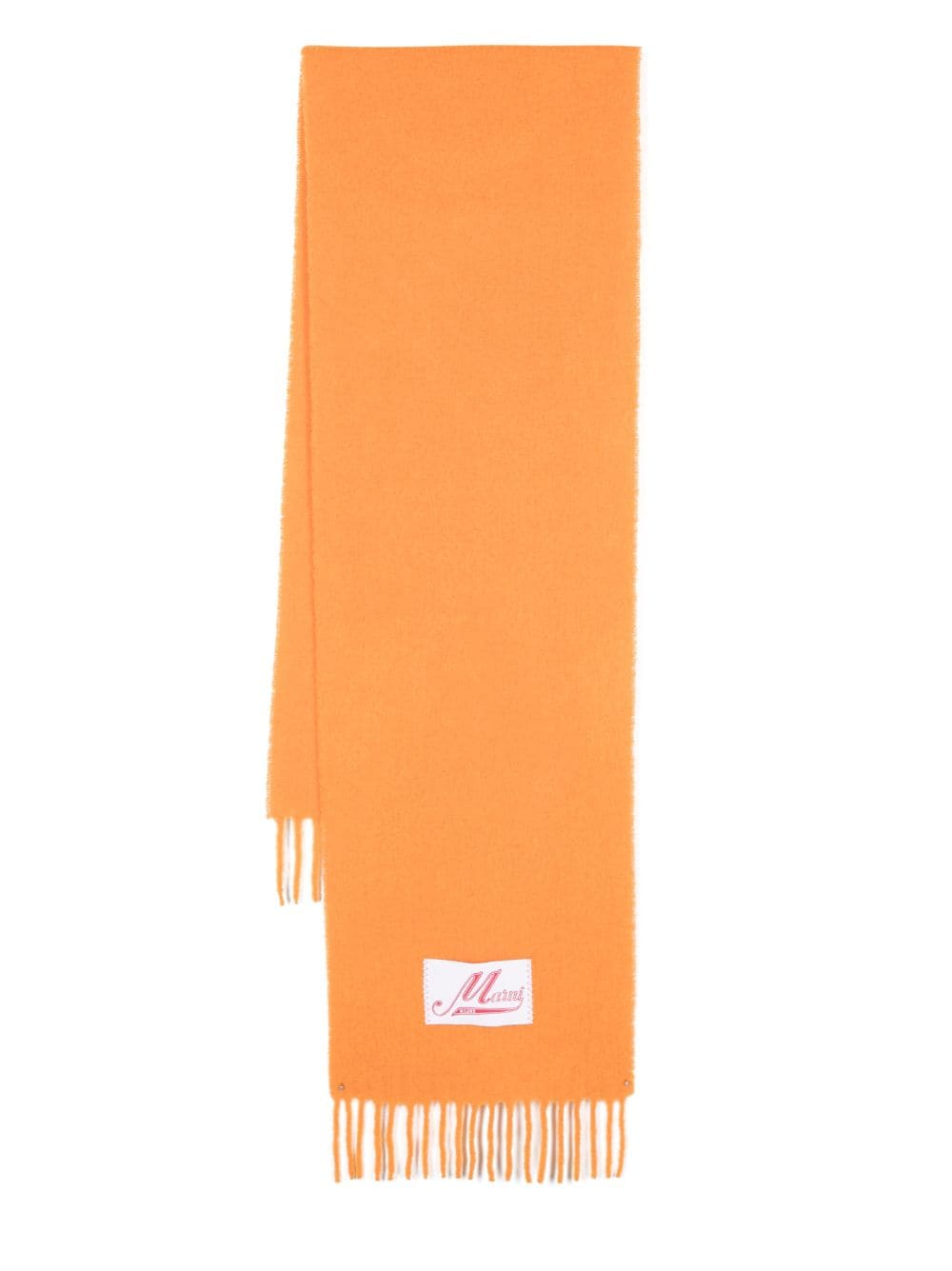 Marni logo-appliqué alpaca-blend scarf - Orange von Marni