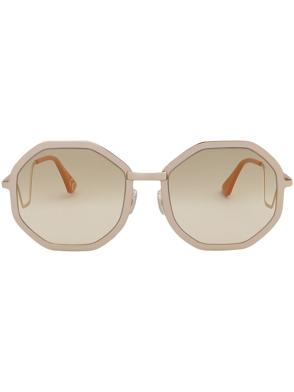 Marni geometric-frame logo engraved sunglasses - Silver von Marni