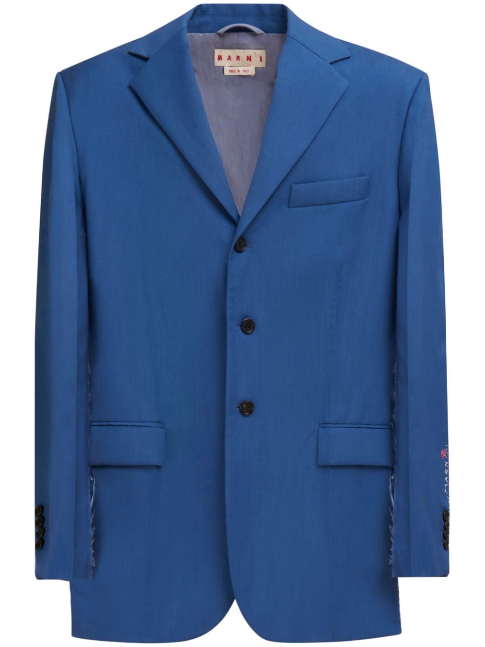 Marni grain-de-poudre single-breasted blazer - Blue von Marni