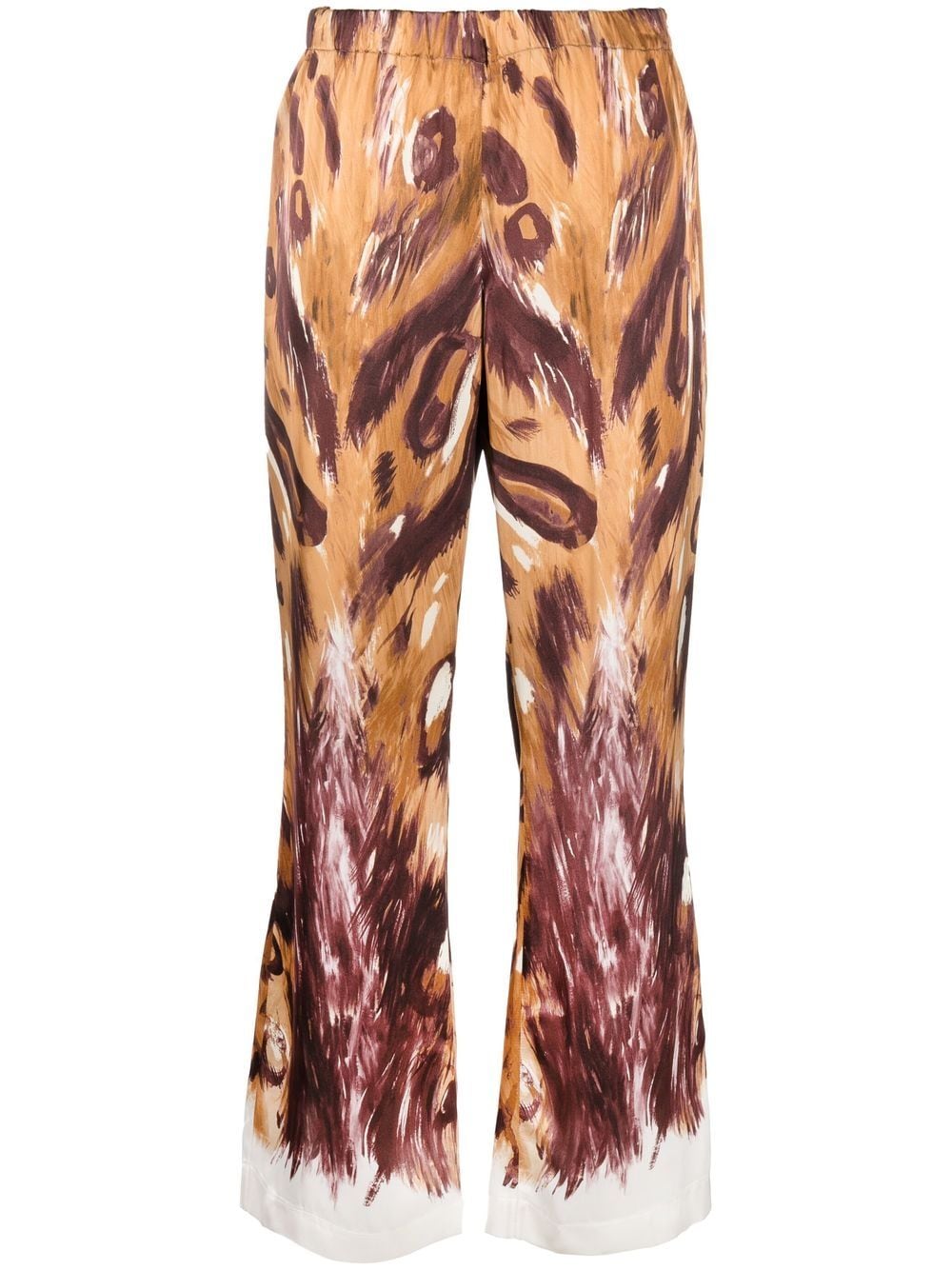 Marni graphic-print flared trousers - Brown von Marni