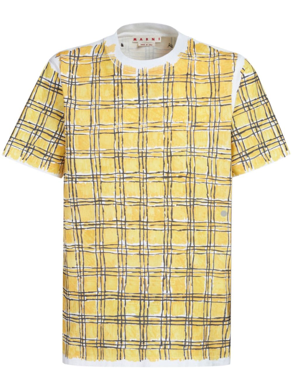 Marni checked cotton T-shirt - Yellow von Marni