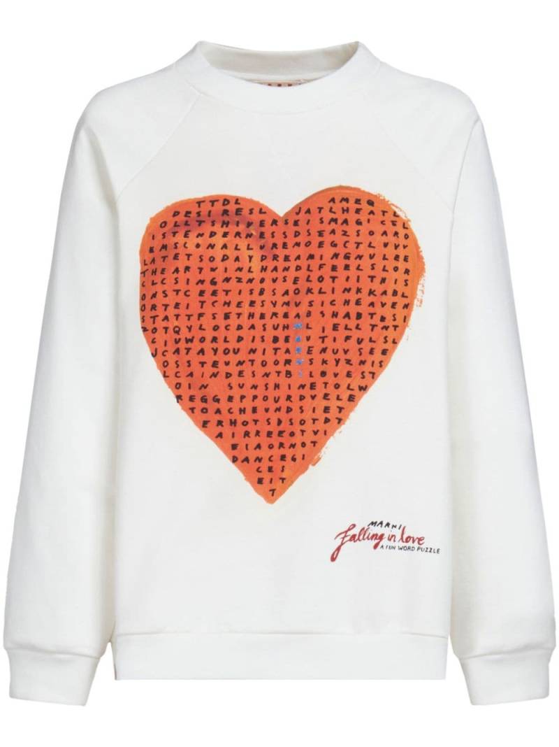 Marni wordsearch-print cotton sweatshirt - White von Marni