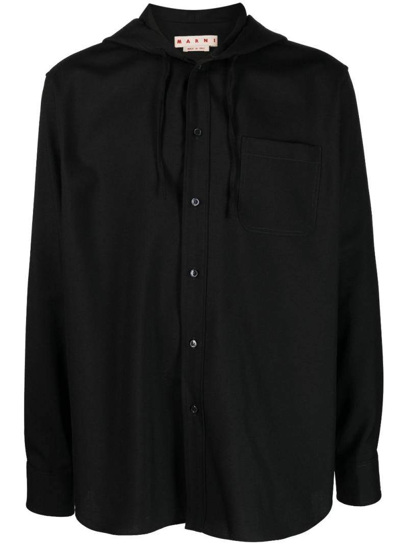 Marni hooded wool shirt - Black von Marni
