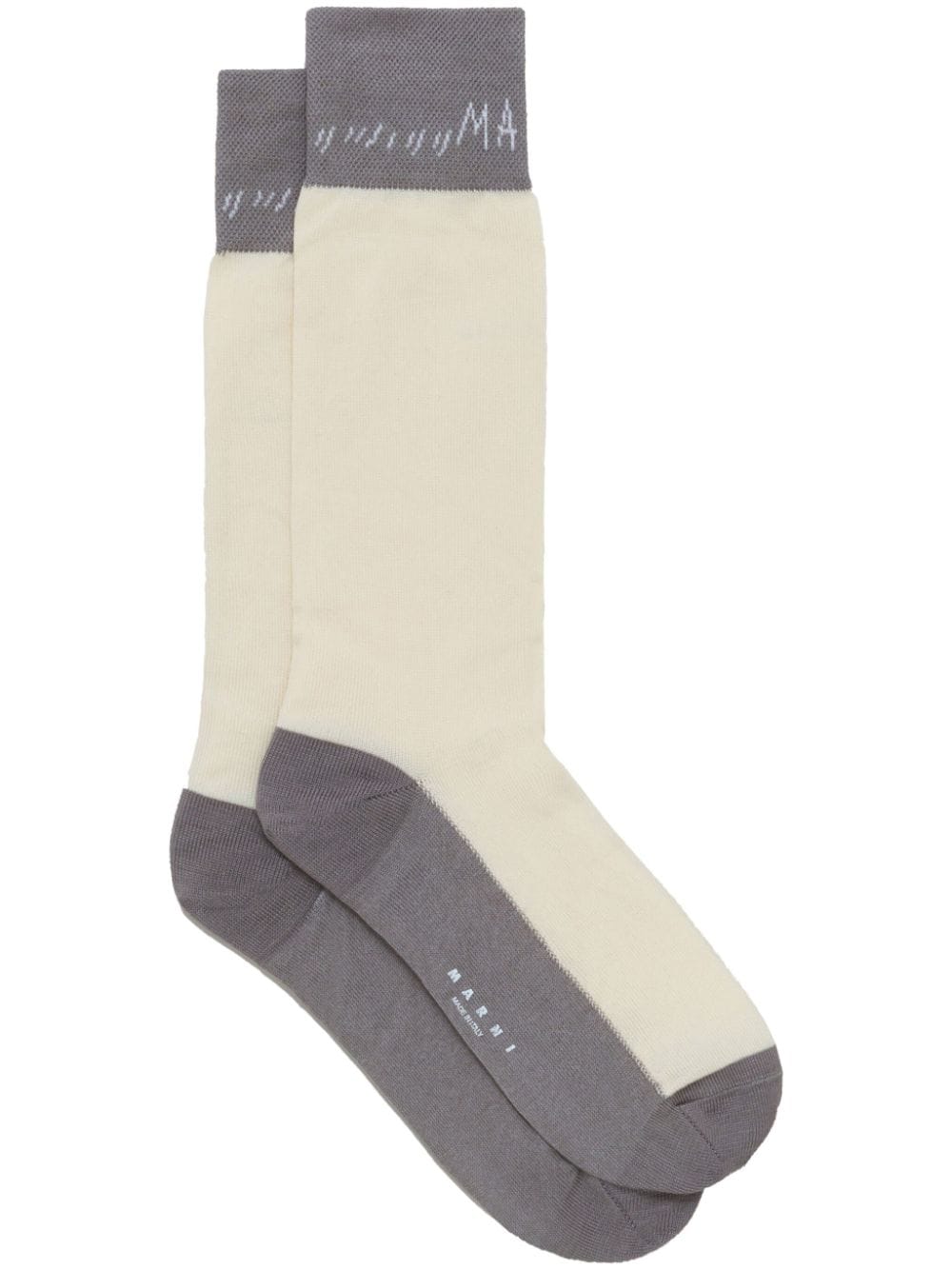 Marni intarsia-knit logo socks - White von Marni