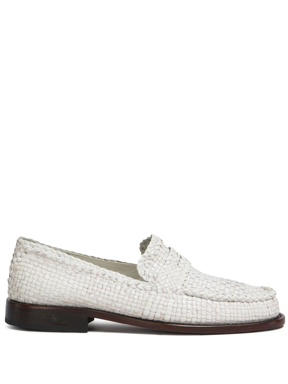 Marni interwoven-design leather loafers - White von Marni