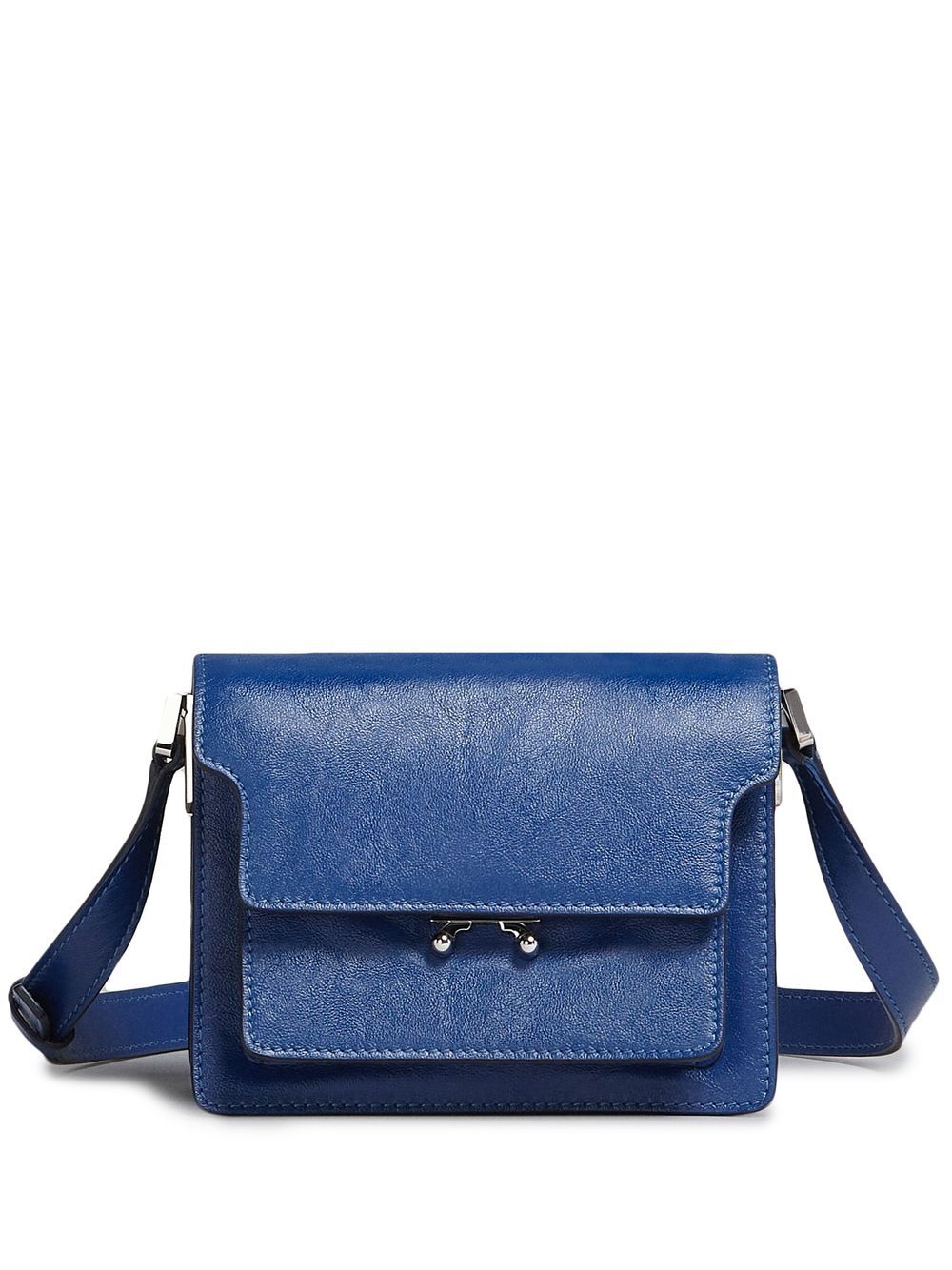 Marni Trunk leather shoulder bag - Blue von Marni