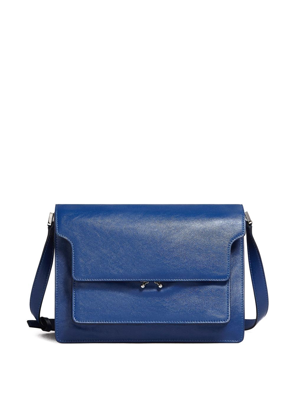 Marni Trunk leather shoulder bag - Blue von Marni