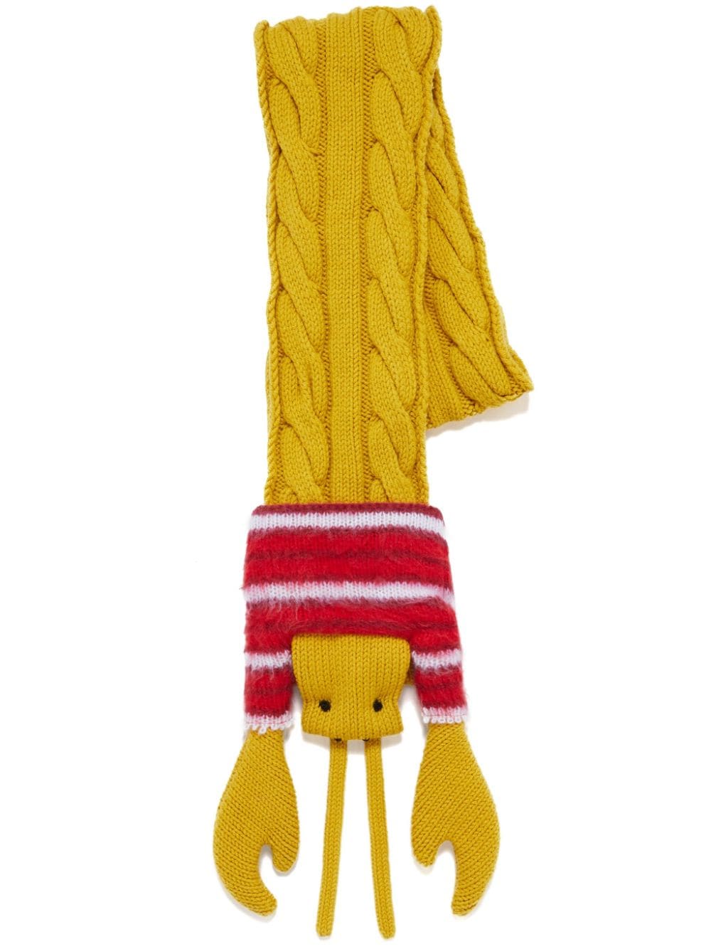 Marni lobster-motif cable-knit scarf - Yellow von Marni