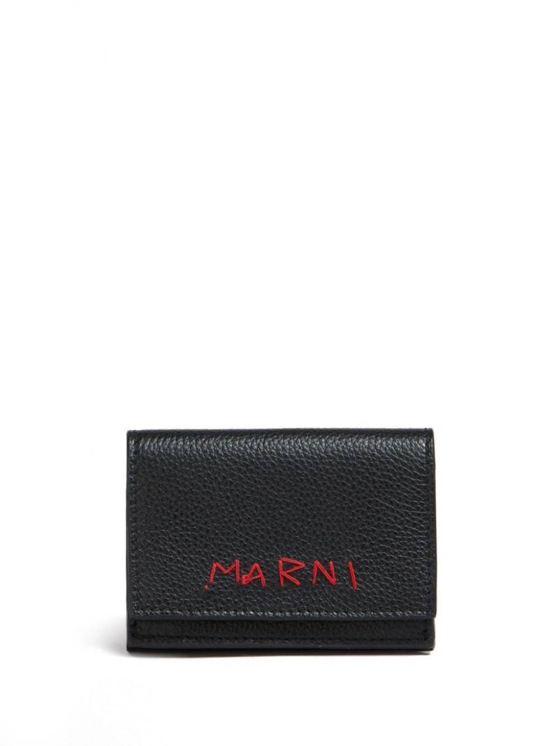 Marni logo-appliqué leather wallet - Black von Marni