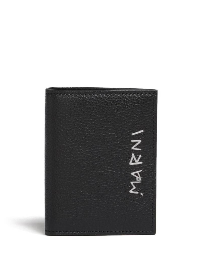 Marni logo-embroidered billfold wallet - Black von Marni