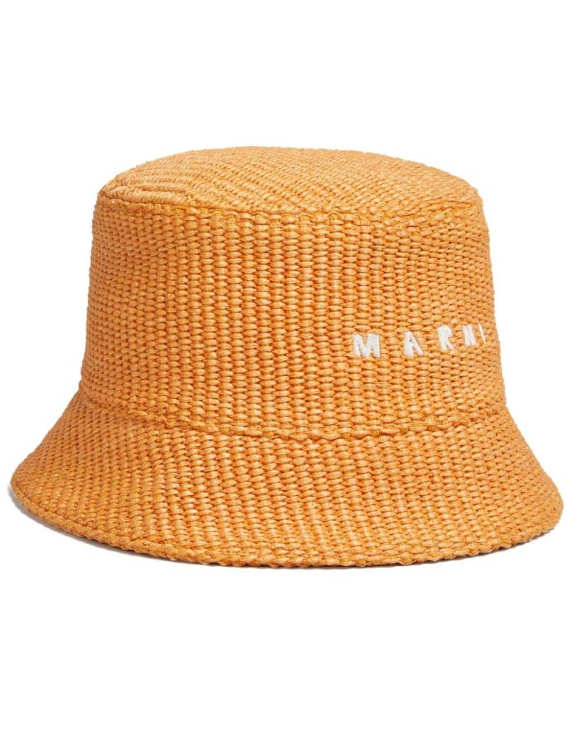 Marni logo-embroidered bucket hat - Orange von Marni