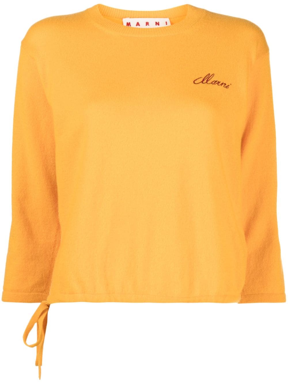 Marni logo-embroidered cashmere jumper - Orange von Marni