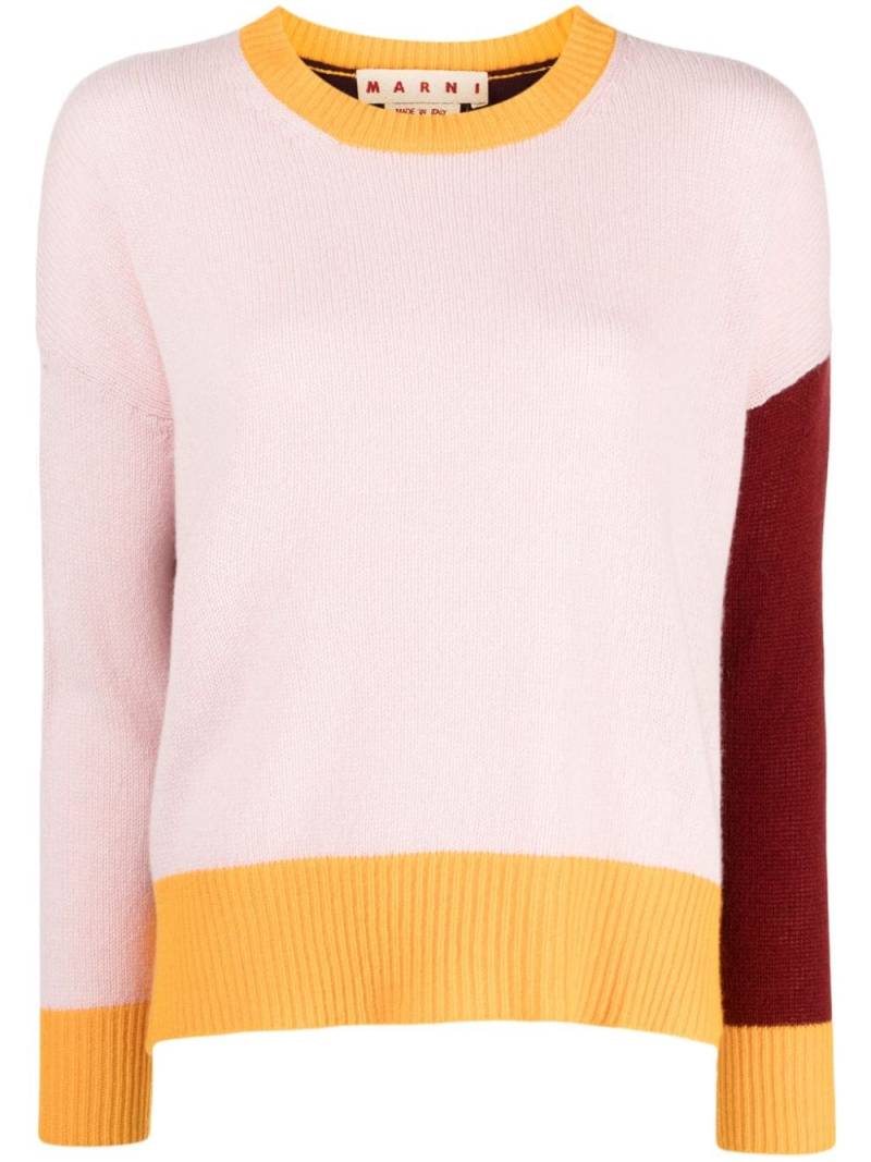 Marni logo-embroidered cashmere jumper - Pink von Marni