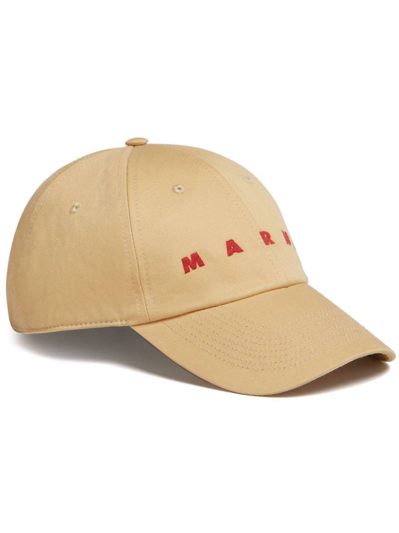 Marni logo-embroidered cotton baseball cap - Brown von Marni