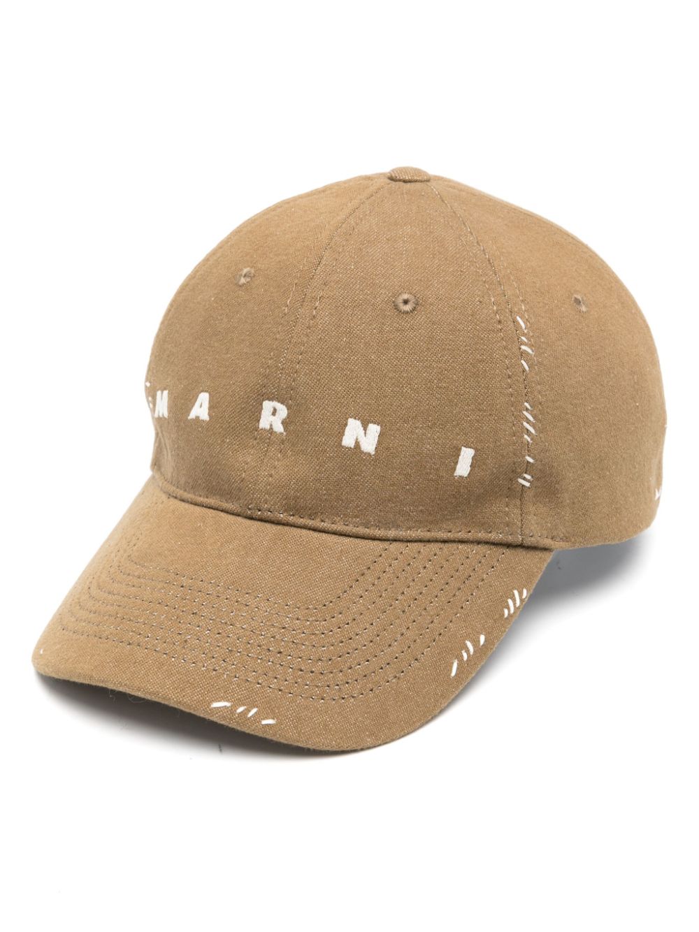 Marni logo-embroidered cotton hat - Green von Marni