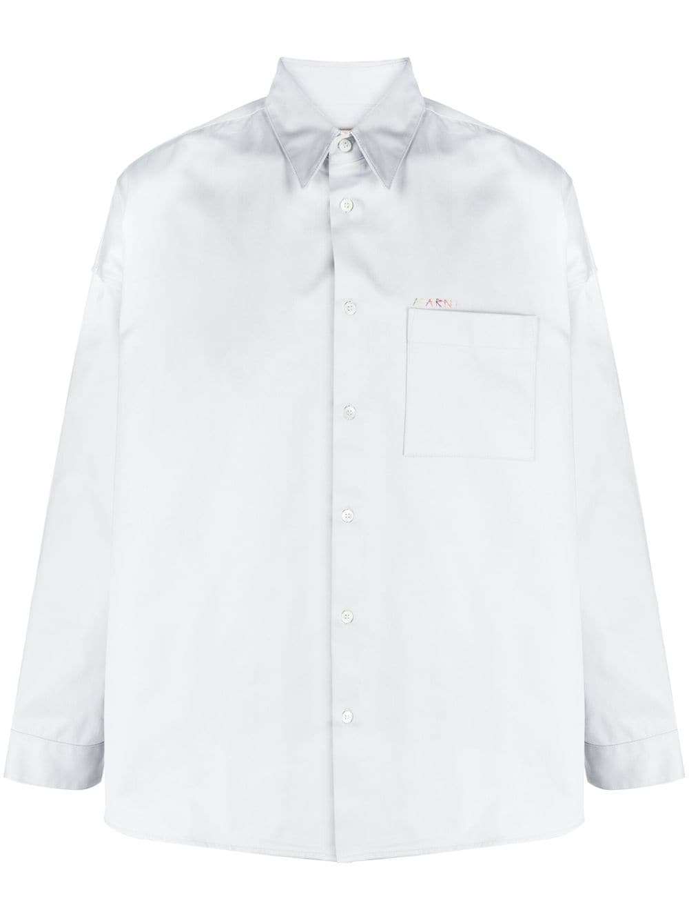 Marni logo-embroidered cotton shirt - Grey von Marni