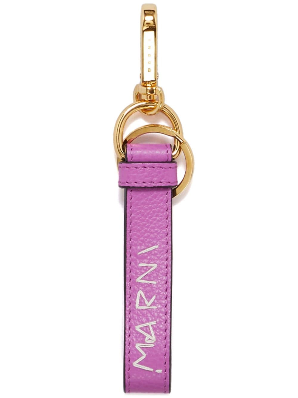 Marni logo-embroidered leather keyring - Pink von Marni