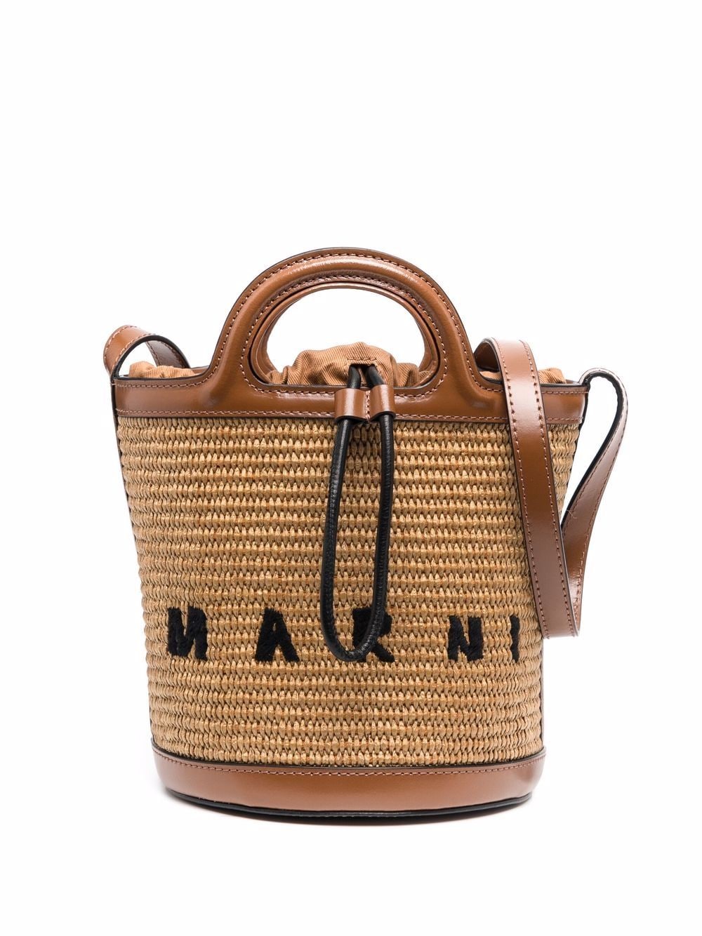 Marni Tropicalia logo-embroidered bucket bag - Brown von Marni
