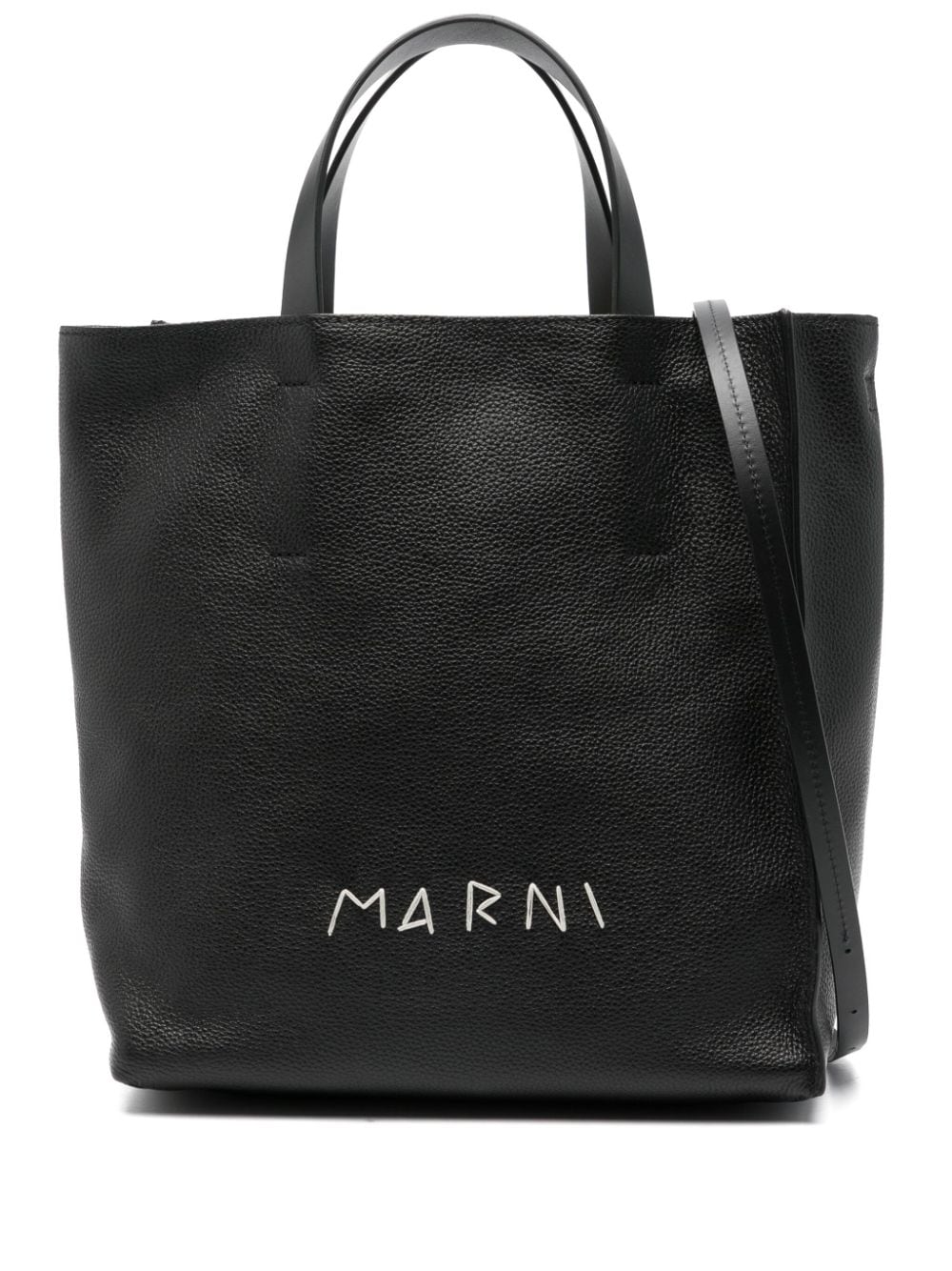 Marni logo-embroidered tote bag - Black von Marni