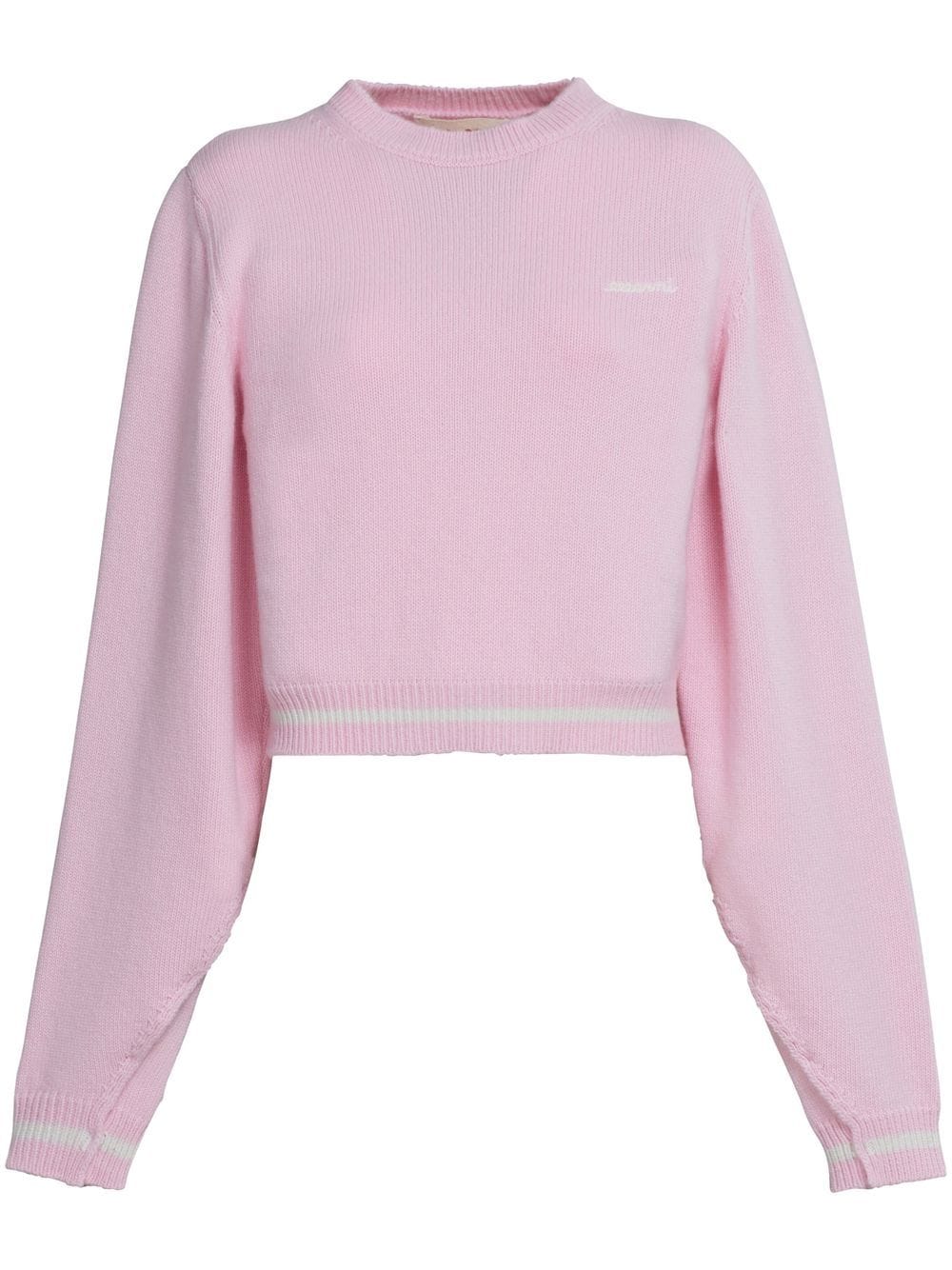 Marni logo-embroidered virgin wool jumper - Pink von Marni