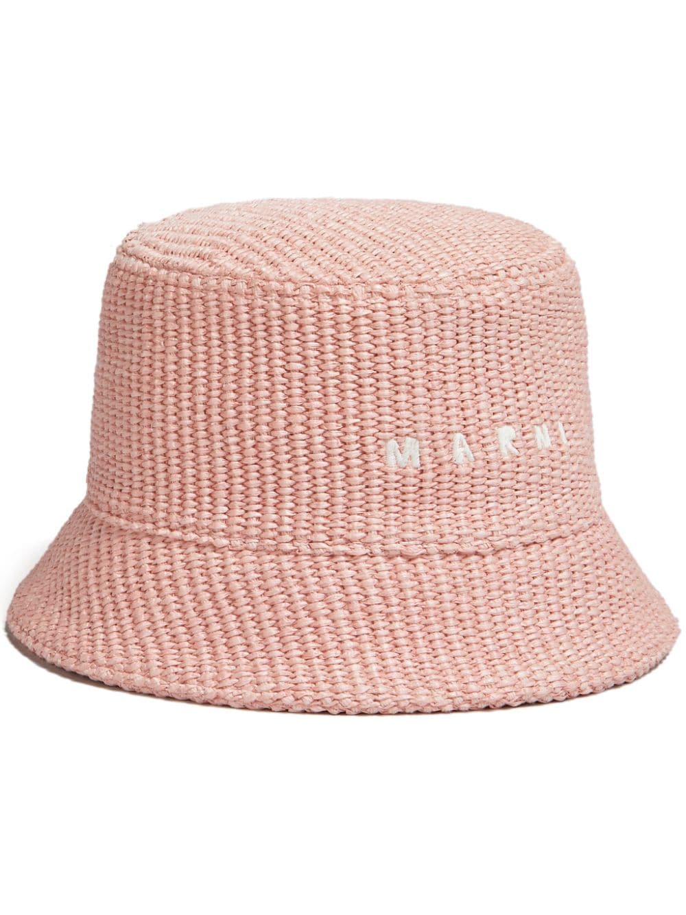 Marni logo-embroidered woven bucket hat - Pink von Marni