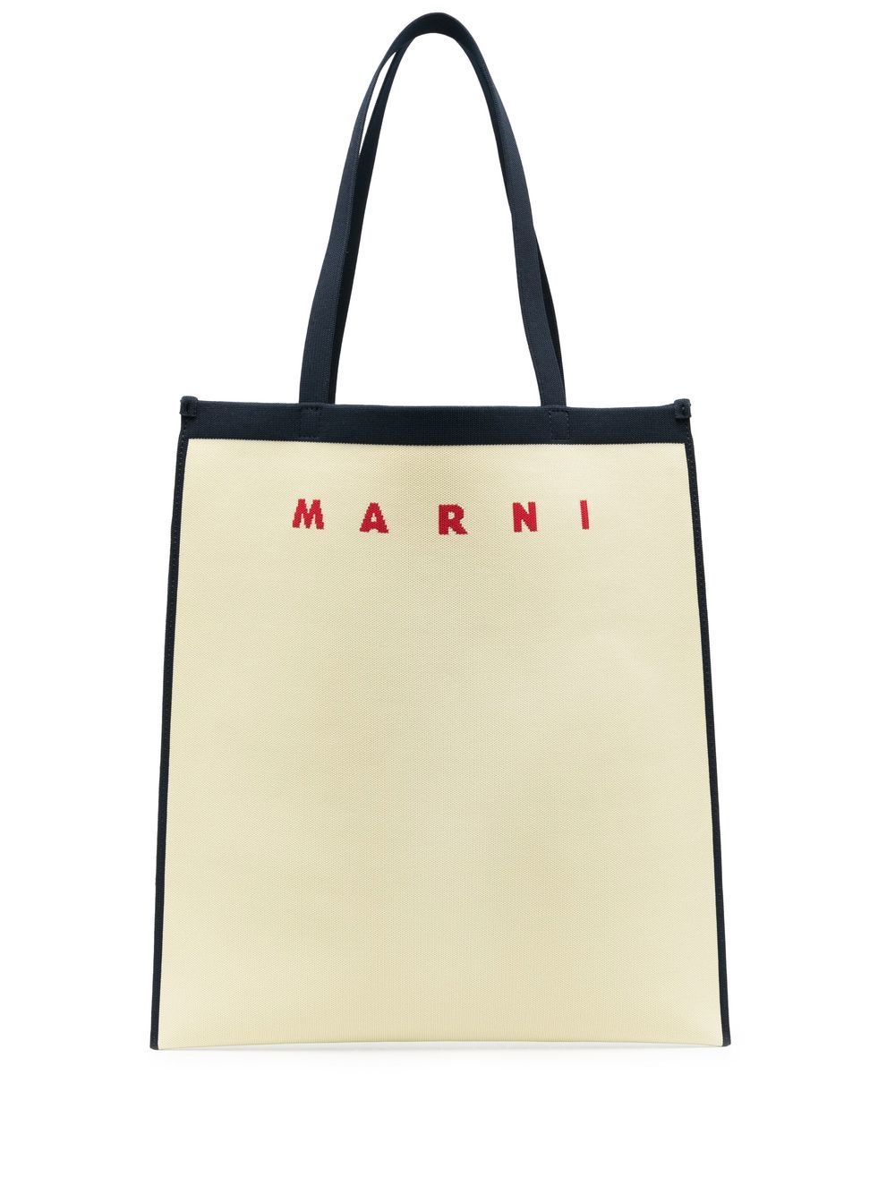 Marni logo embroidery tote bag - Blue von Marni