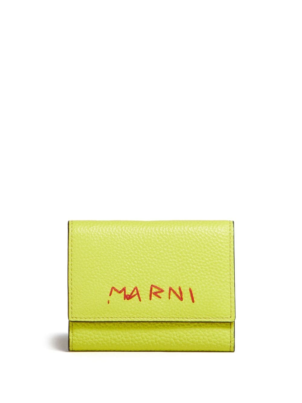 Marni logo-embroidred leather keyholder - Green von Marni