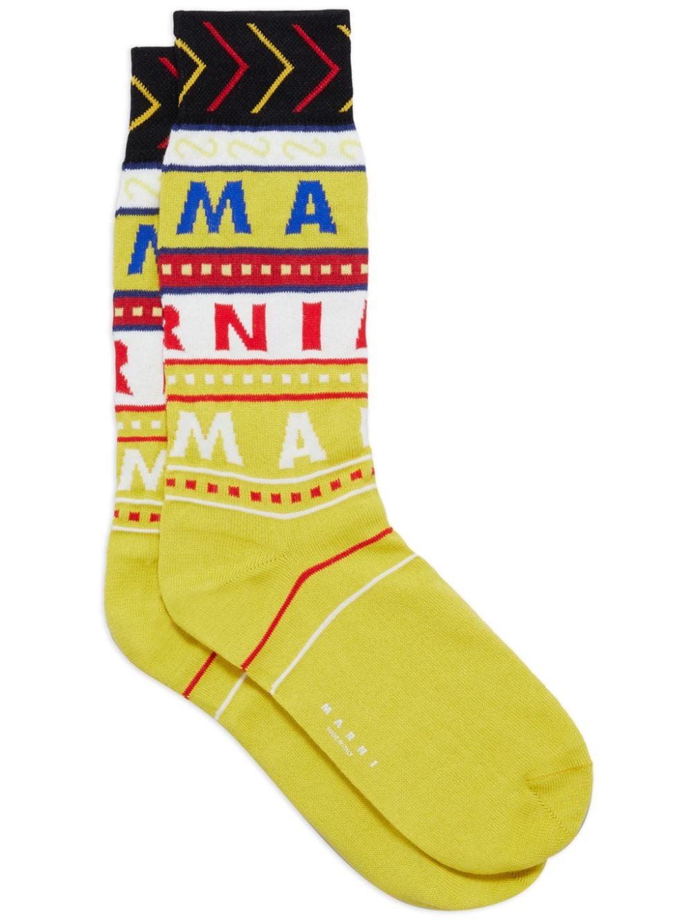 Marni logo-intarsia fine-knit socks - Yellow von Marni