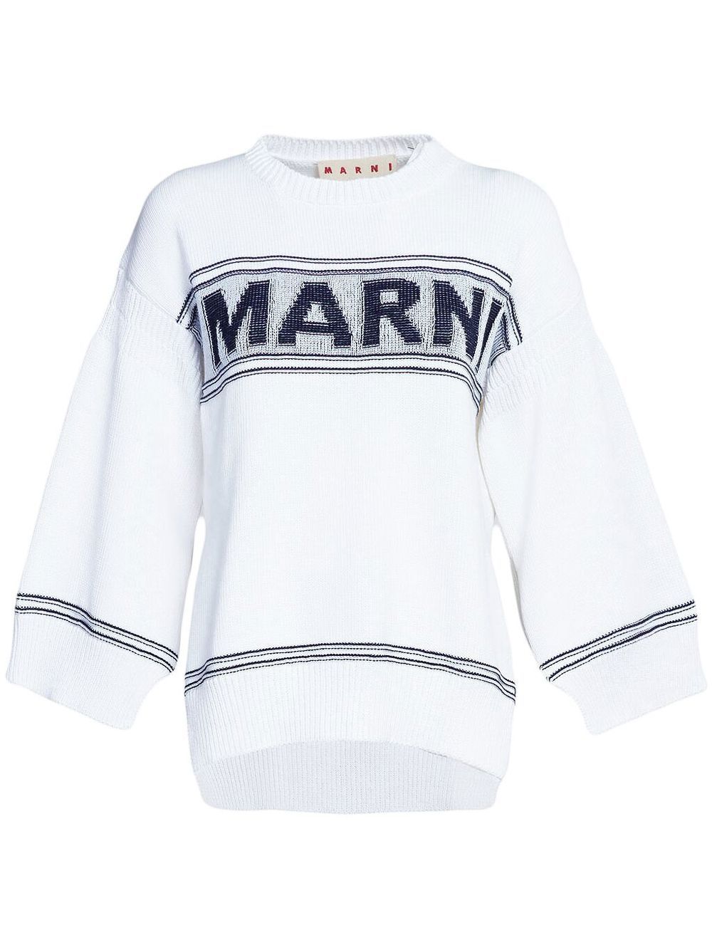 Marni logo intarsia-knit sweater - White von Marni