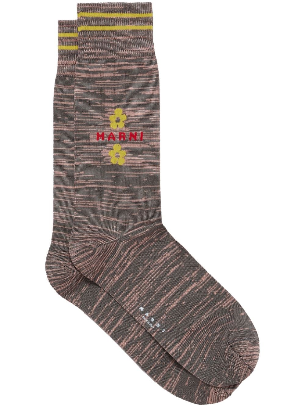 Marni logo-intarsia stripe-detail socks - Neutrals von Marni