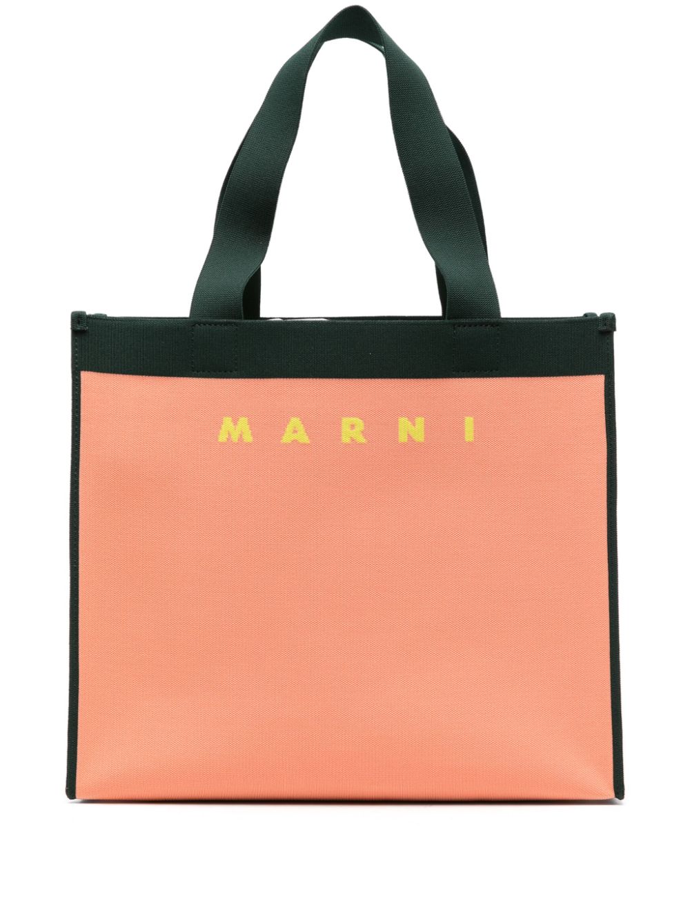 Marni logo-jacquard cotton-blend tote bag - Orange von Marni