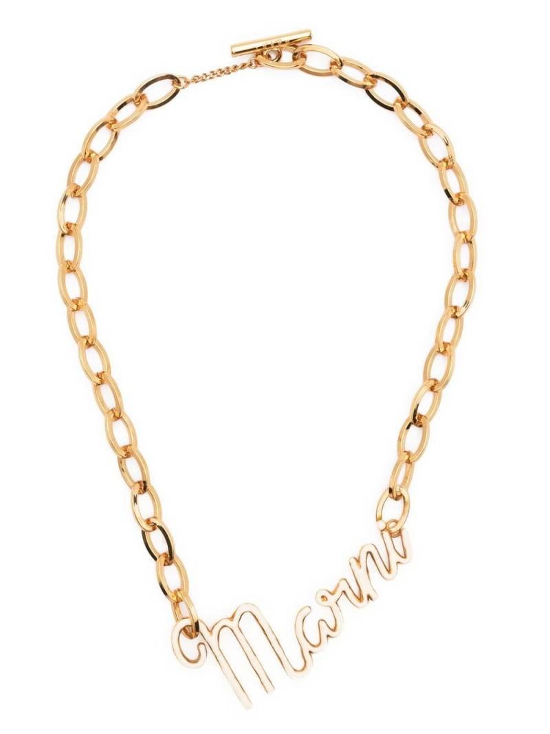 Marni logo-motif chain necklace - Gold von Marni